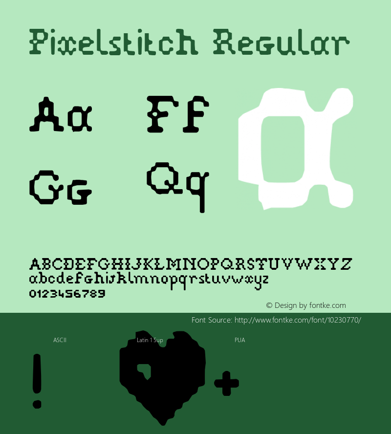 Pixelstitch Regular 001.000 Font Sample