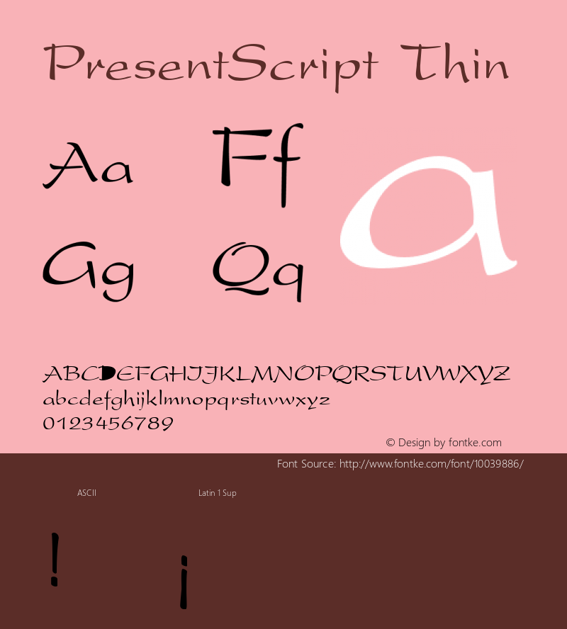 PresentScript Thin 001.000 Font Sample