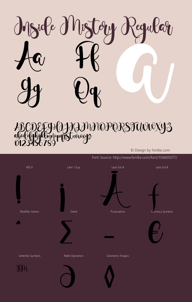 Inside Mistery Version 1.003;Fontself Maker 3.5.4 Font Sample