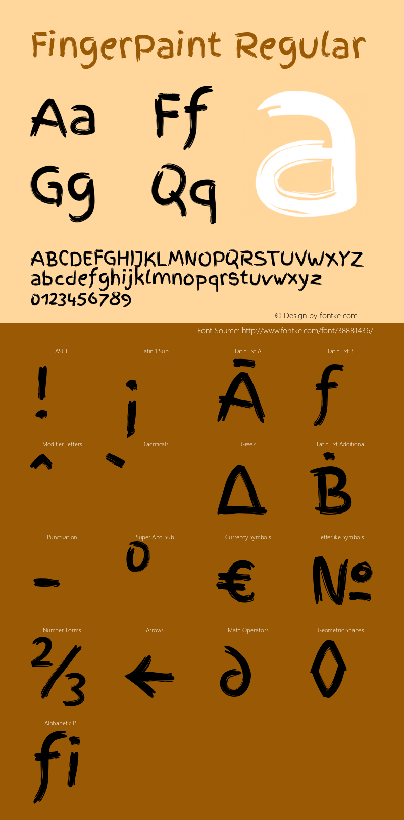 FingerPaint Regular Version 2.000;PS 002.000;hotconv 1.0.88;makeotf.lib2.5.64775 Font Sample