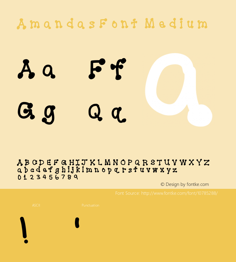 AmandasFont Medium Version 001.000 Font Sample