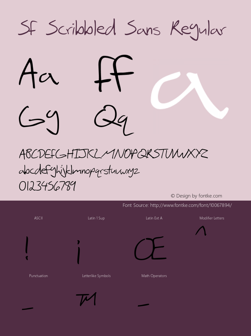 SF Scribbled Sans Regular v1.0 - Freeware Font Sample