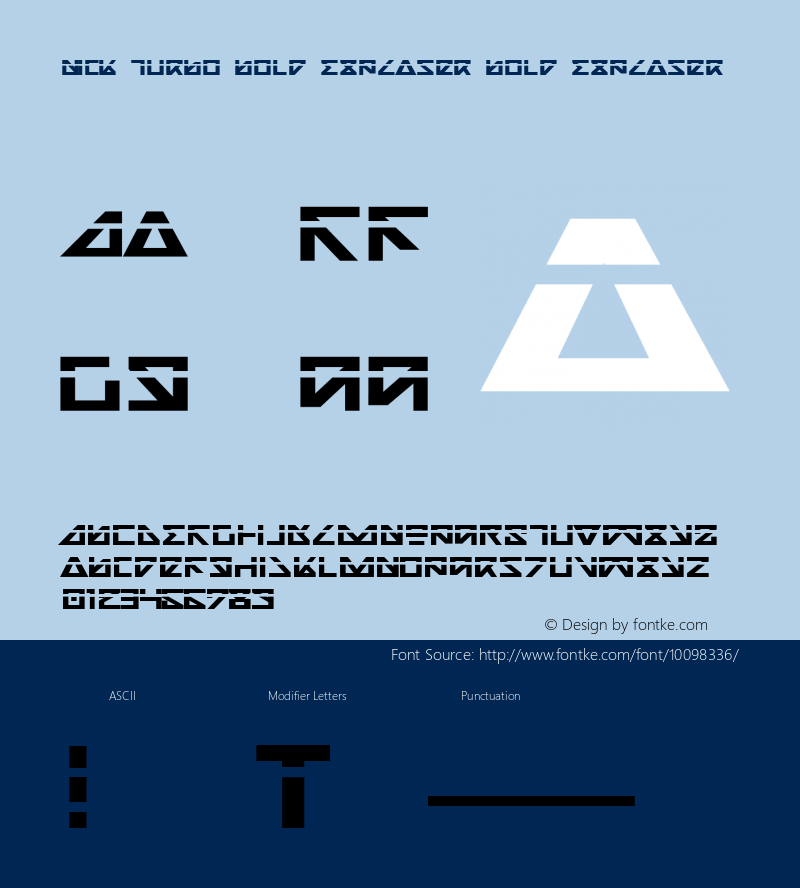 Nick Turbo Bold ExpLaser Bold ExpLaser 1 Font Sample