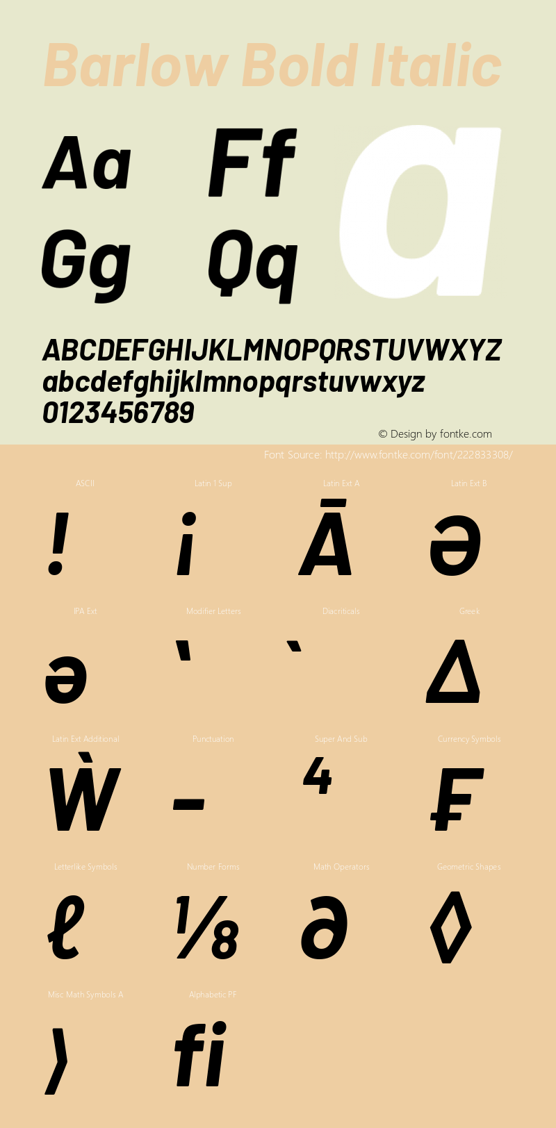 Barlow Bold Italic Version 1.408图片样张