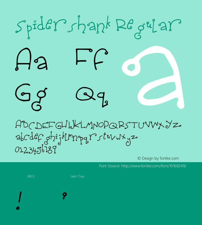 Spidershank Regular The Over There Remix Font Sample