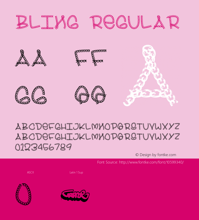 BLING Regular Unknown Font Sample