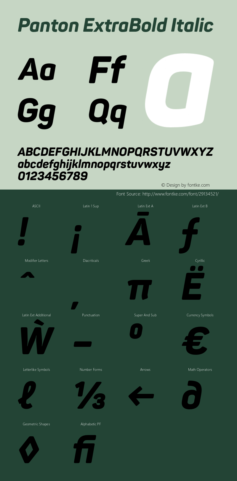 Panton ExtraBold Italic Version 1.000;PS 001.000;hotconv 1.0.70;makeotf.lib2.5.58329 Font Sample
