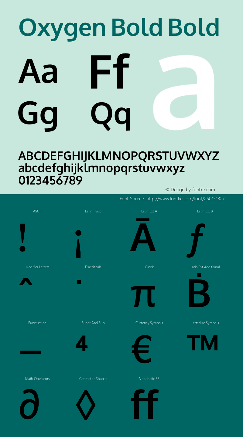 Oxygen Bold Version webfont 0.2.2 Font Sample