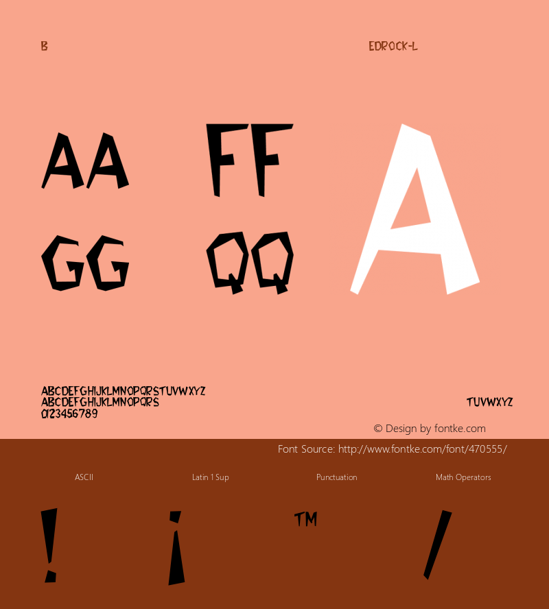 Bedrock-Light Regular Converted from C:\WINDOWS\SYSTEM\BEDROCK.TF1 by ALLTYPE Font Sample