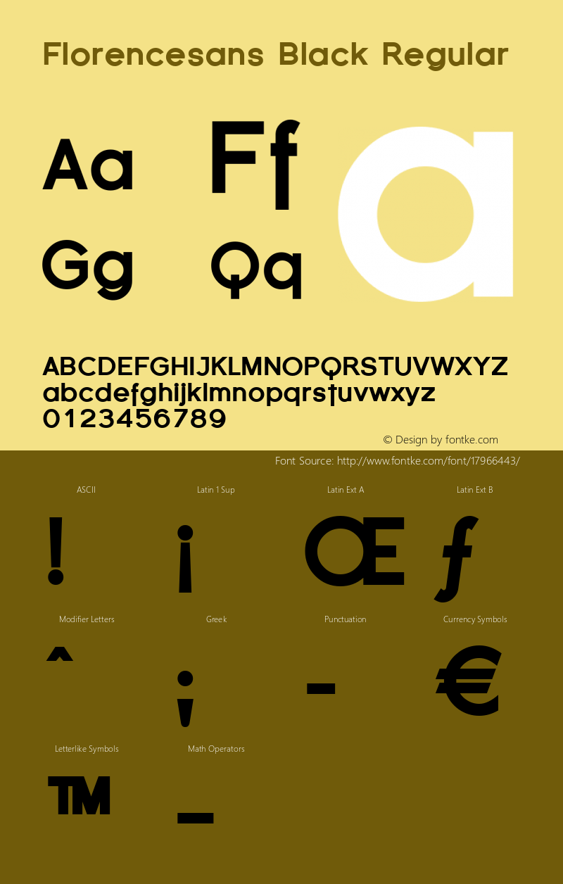 Florencesans Black Regular 1.0 Font Sample