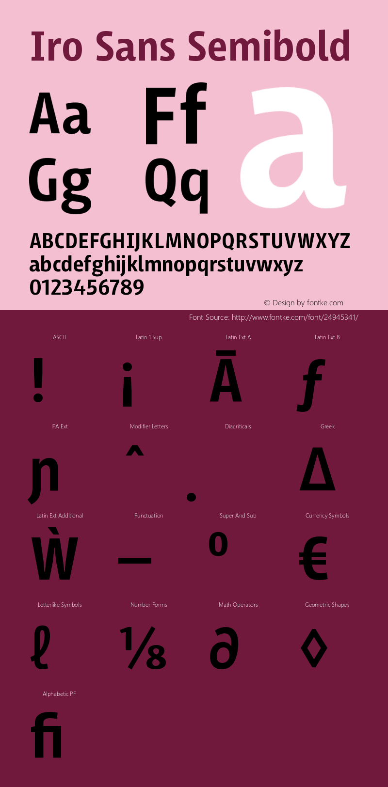 Iro Sans Semibold Version 1.001;PS 001.001;hotconv 1.0.88;makeotf.lib2.5.64775 Font Sample