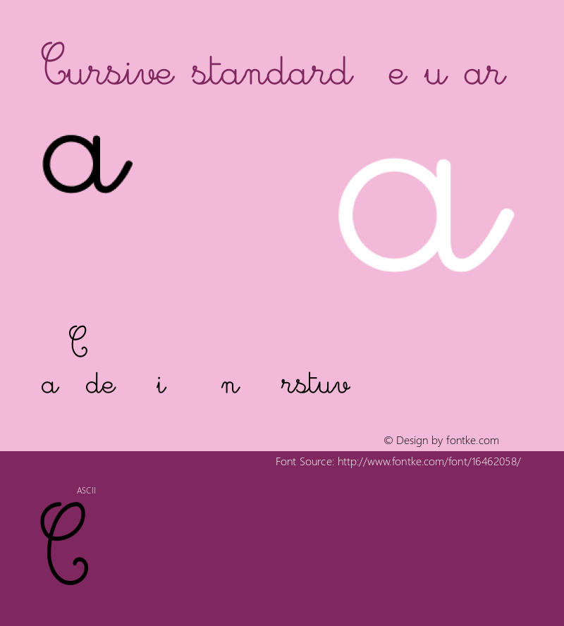 Cursive standard Regular Version 1.00 Font Sample