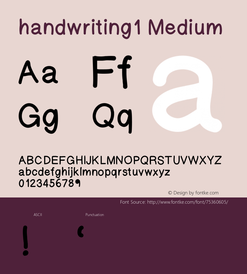 handwriting1 Version 001.000 Font Sample