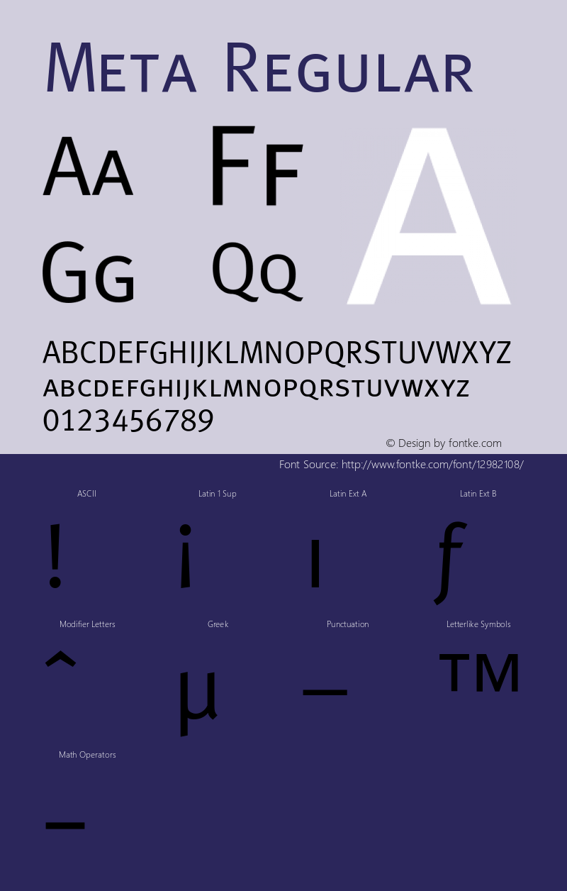 Meta Regular 001.001 Font Sample