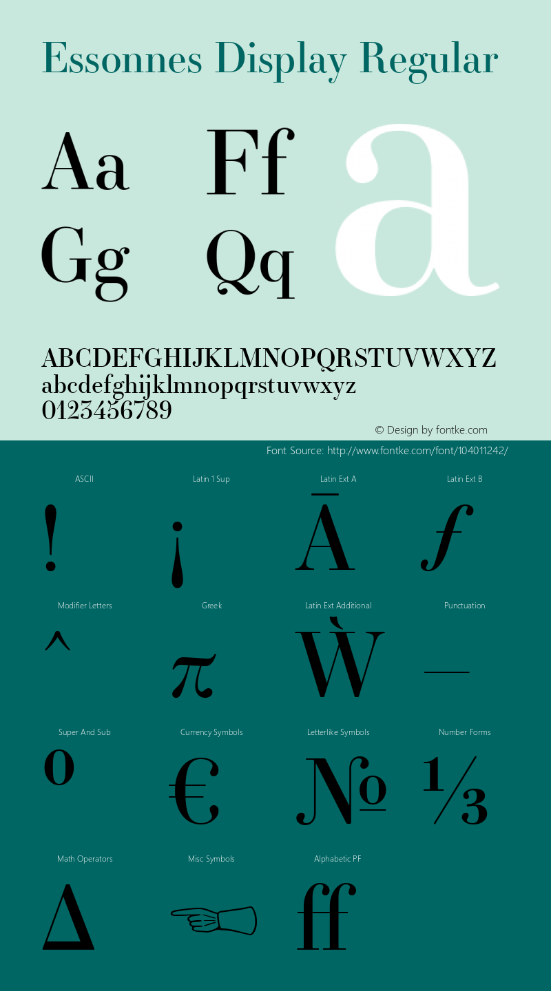 Essonnes Display 1.000 2015 initial release Font Sample