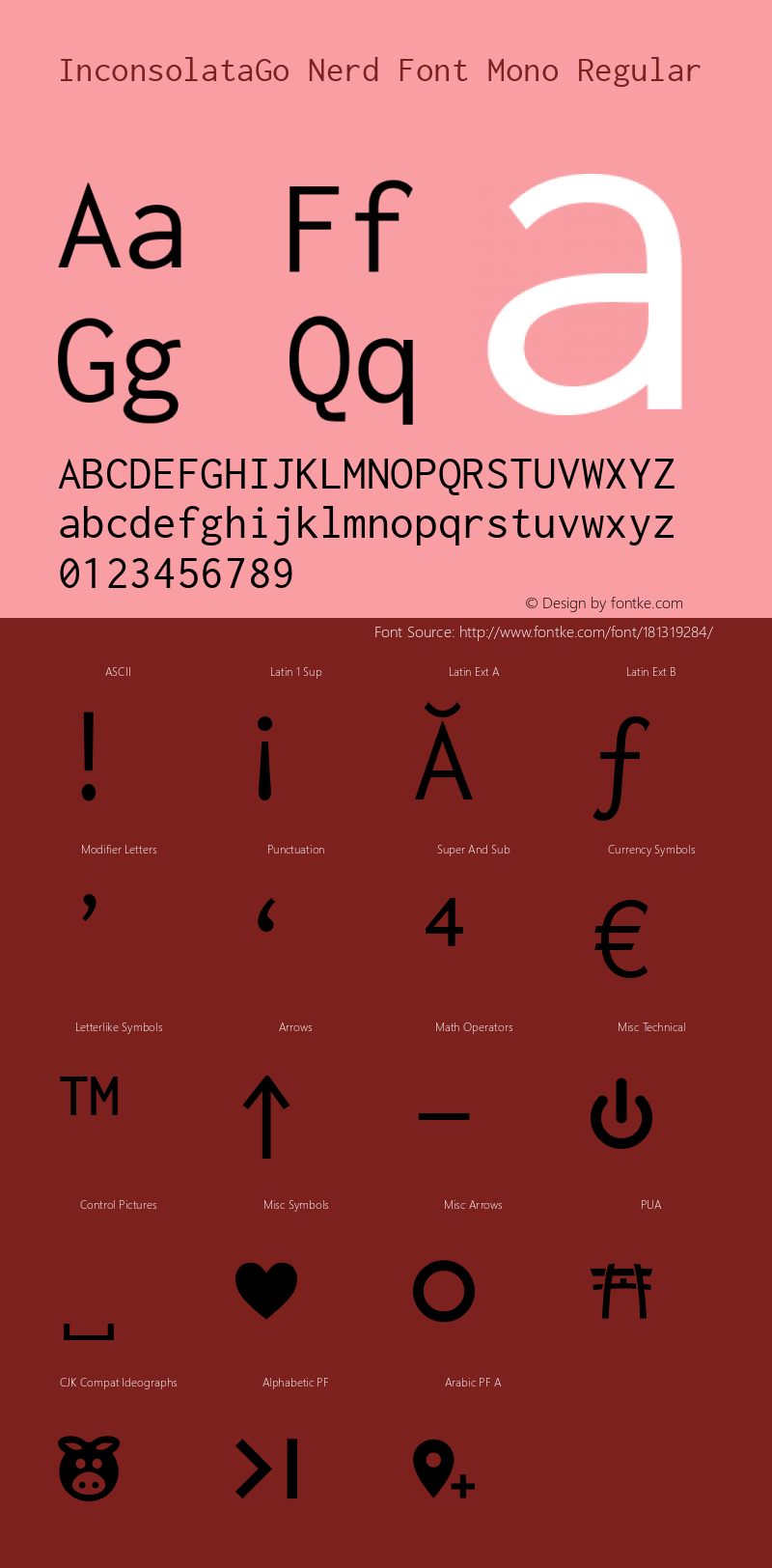 InconsolataGo Regular Nerd Font Complete Mono Version 1.013图片样张