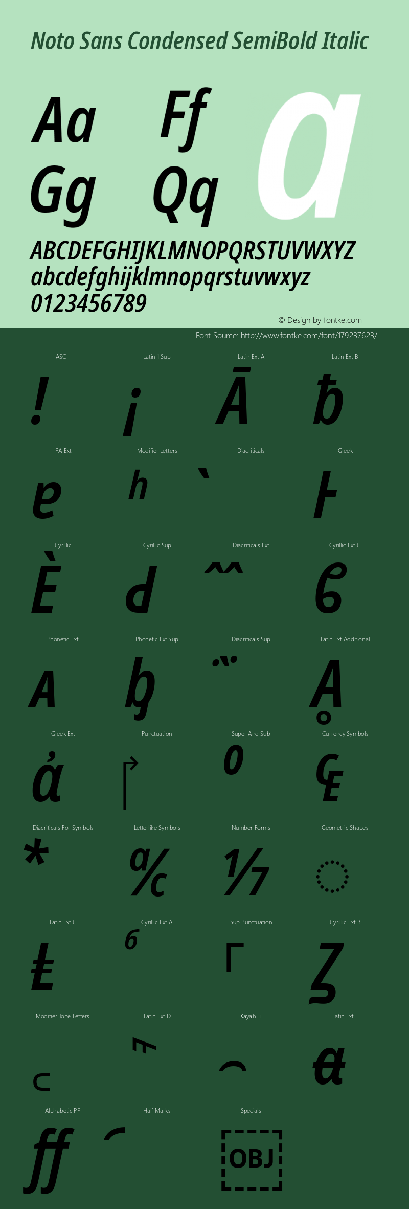 Noto Sans Condensed SemiBold Italic Version 2.004; ttfautohint (v1.8.3) -l 8 -r 50 -G 200 -x 14 -D latn -f none -a qsq -X 