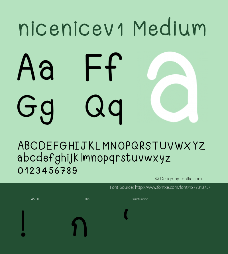 nicenicev1 Version 001.000 Font Sample