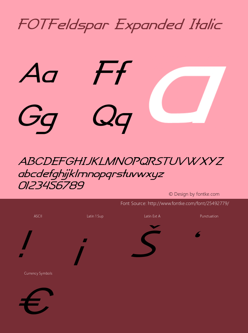 FOTFeldspar-ExpandedItalic Version 1.000 Font Sample