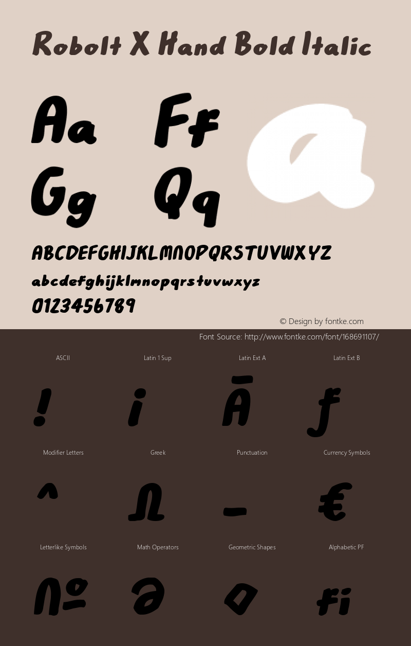 Robolt X Hand Bold Italic 1.000图片样张