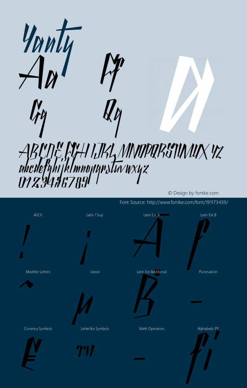 ☞Yanty Version 1.000;com.myfonts.easy.mawns.yanty.regular.wfkit2.version.3S9Y图片样张