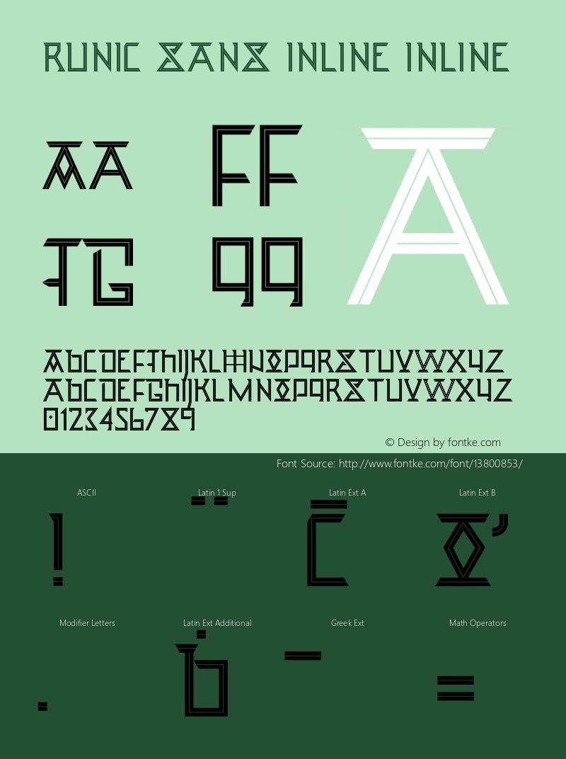 Runic Sans Inline Inline Version 001.000 Font Sample