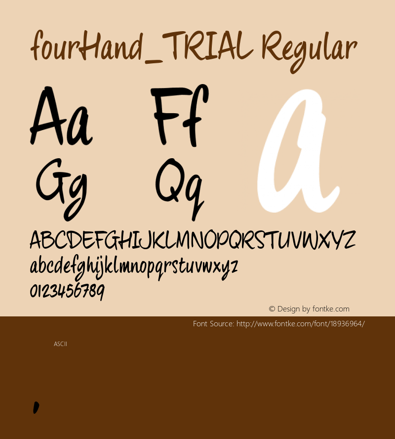 fourHand_TRIAL Regular Version 1.00 2017 Font Sample