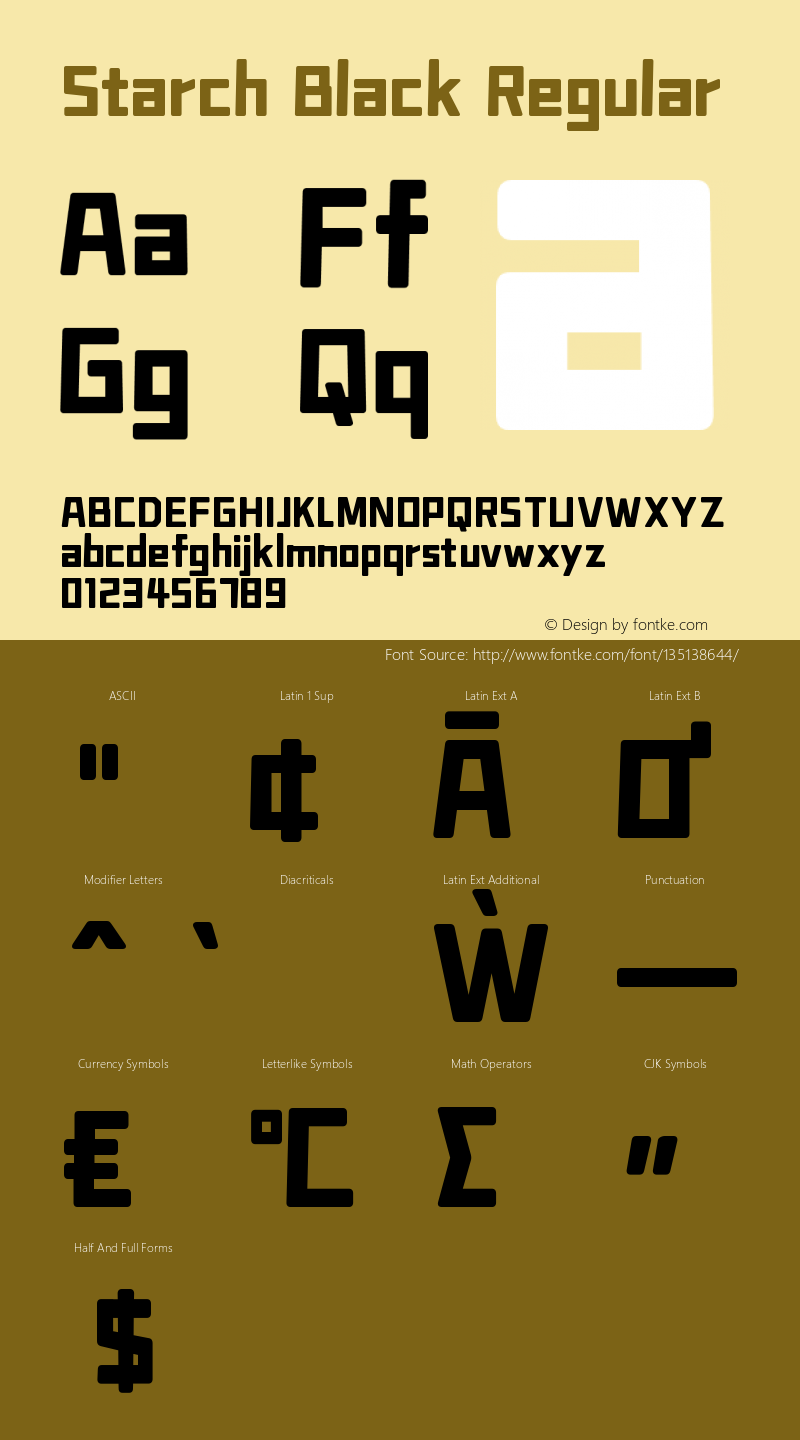 Starch Black Version 1.000 Font Sample