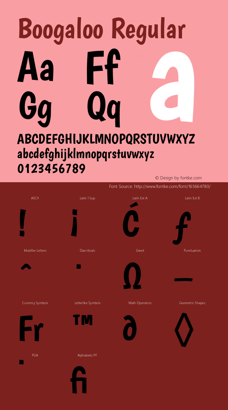 Boogaloo Version 1.001 Font Sample