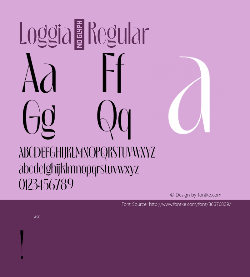 Loggia Regular Version 1.000;hotconv 1.0.109;makeotfexe 2.5.65596 Font Sample