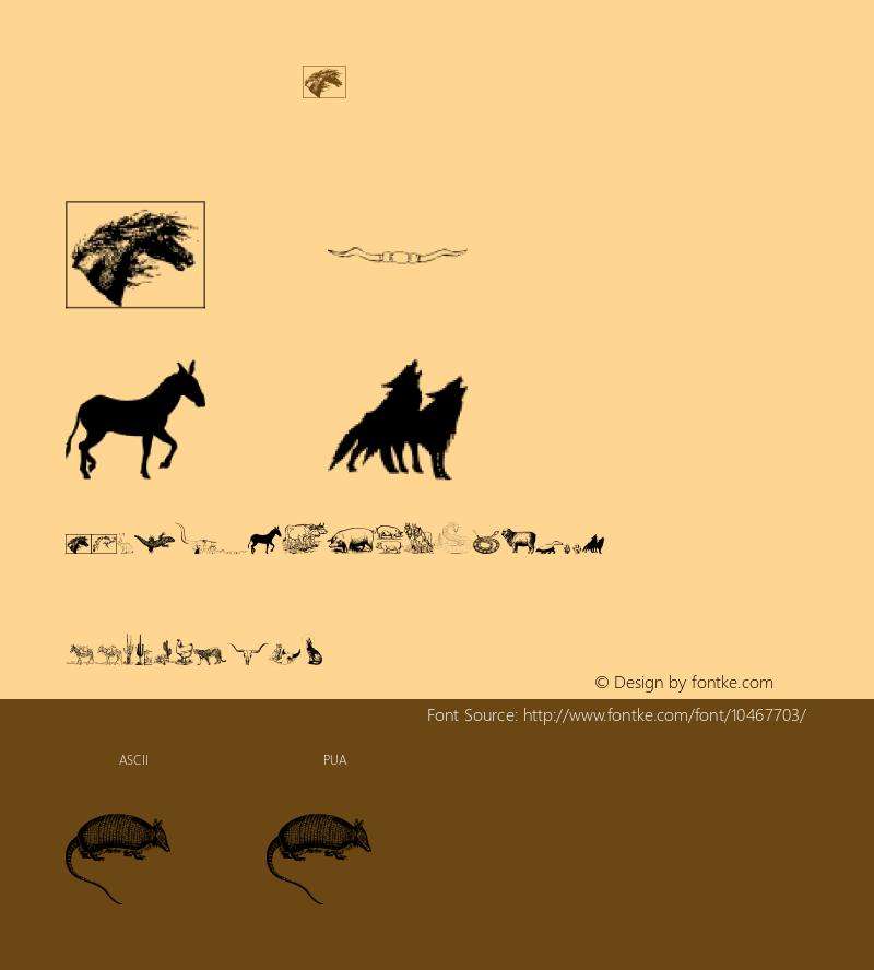 Western Animals Regular Version 1.10 September 5, 2009 Font Sample