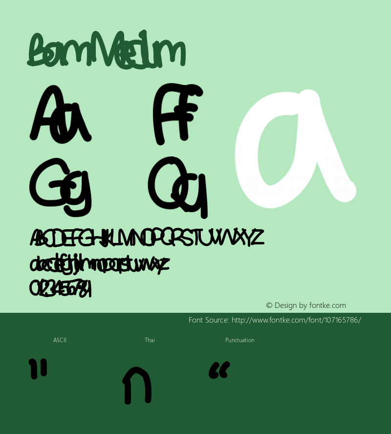 Bam Version 001.000 Font Sample