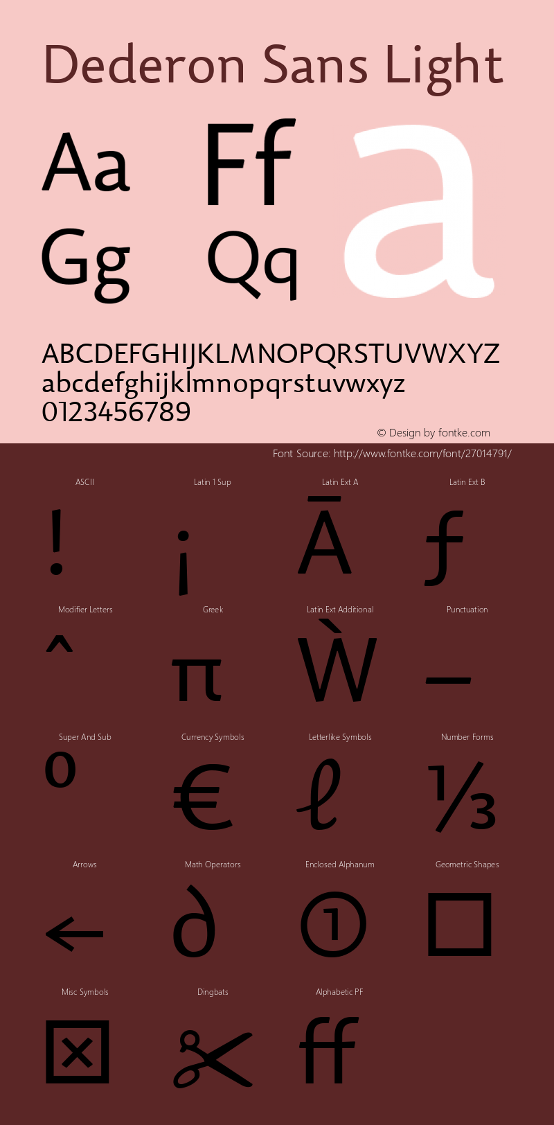 Dederon Sans Light Version 2.000 Font Sample