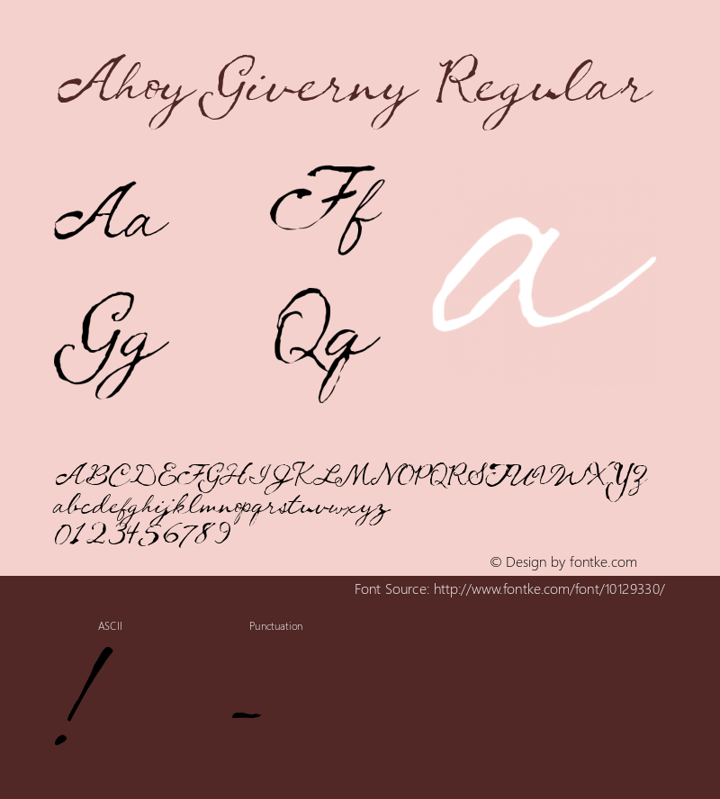 Ahoy Giverny Regular 1 Font Sample