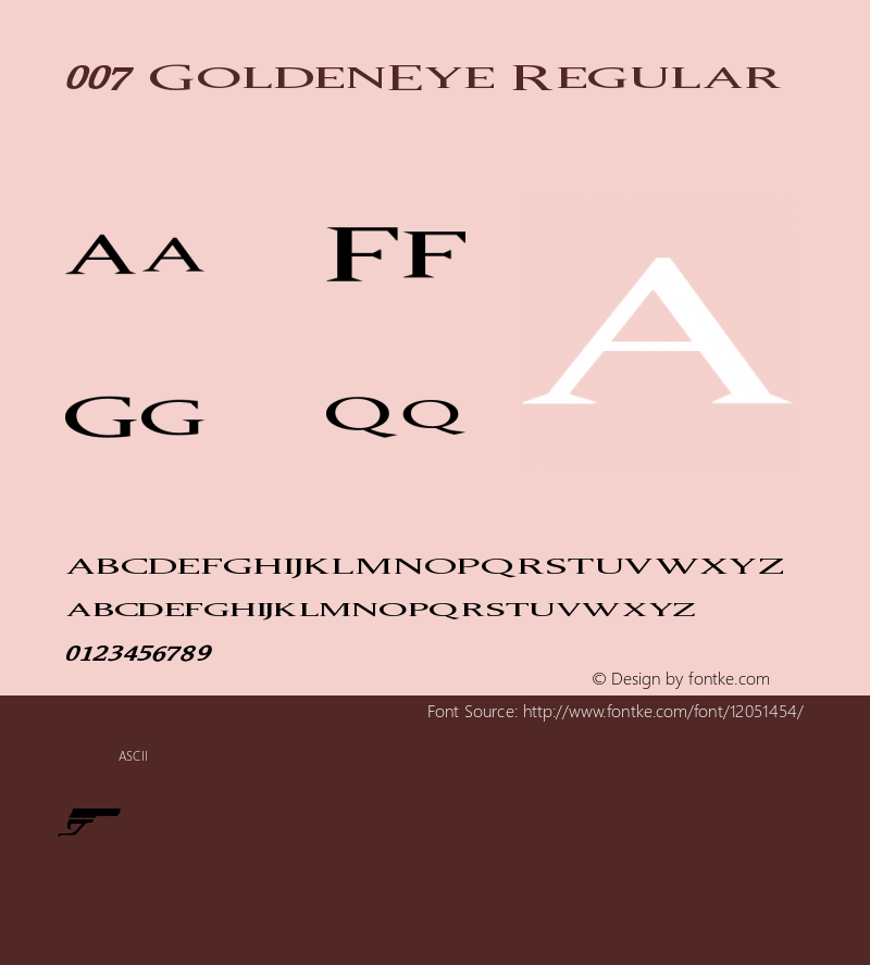 007 GoldenEye Regular Version 1.0 Font Sample