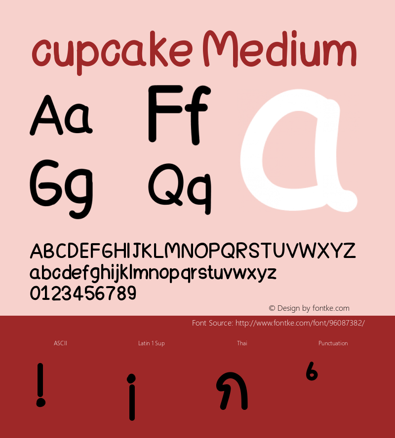 cupcake Version 001.000 Font Sample