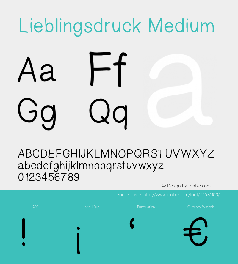 Lieblingsdruck Version 001.000 Font Sample