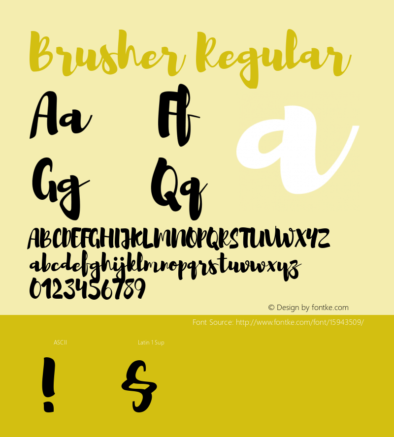 Brusher Regular Version 1.030 Font Sample