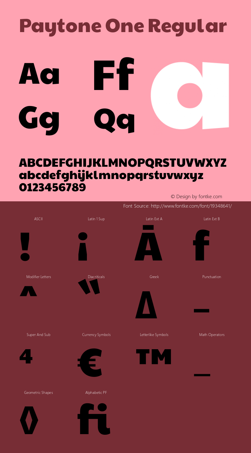 Paytone One 1.000 Font Sample