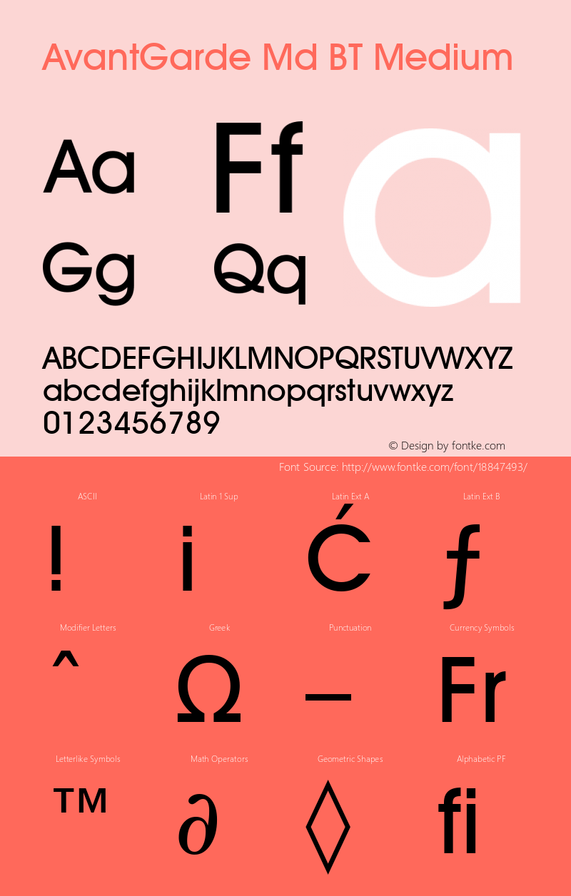 AvantGarde Md BT Medium mfgpctt-v1.53 Friday, January 29, 1993 11:41:07 am (EST) Font Sample