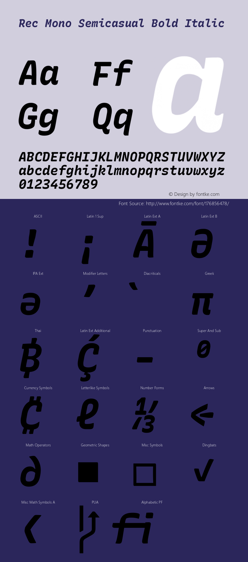 Rec Mono Semicasual Bold Italic Version 1.079图片样张