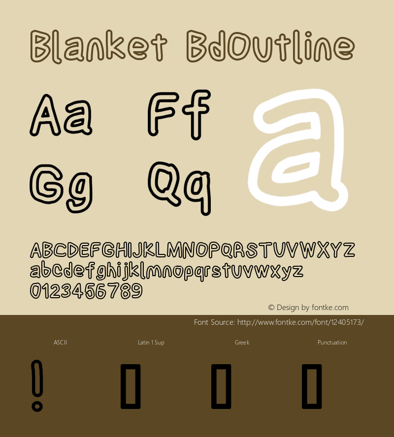 Blanket BdOutline Version 0.9 Font Sample