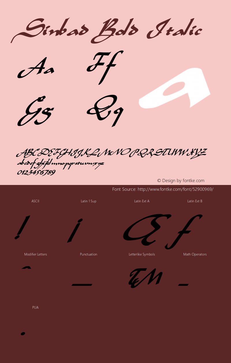 SinbadBoldItalic Altsys Fontographer 4.1 12/22/94 {DfLp-URBC-66E7-7FBL-FXFA} Font Sample