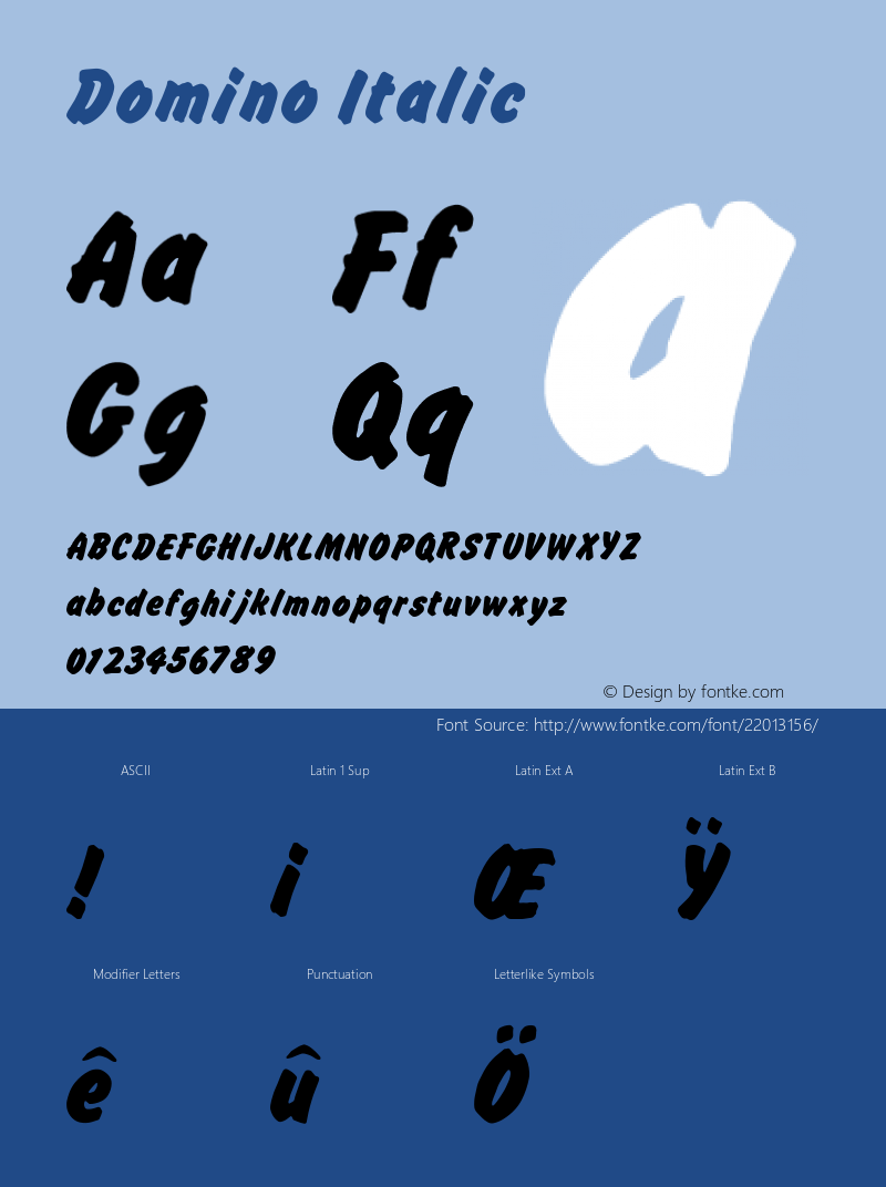 Domino Italic V1.00 Font Sample