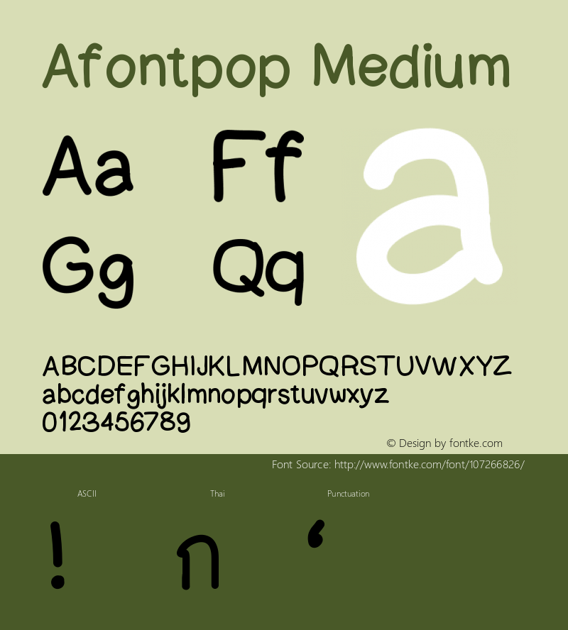 Afontpop Version 001.000 Font Sample