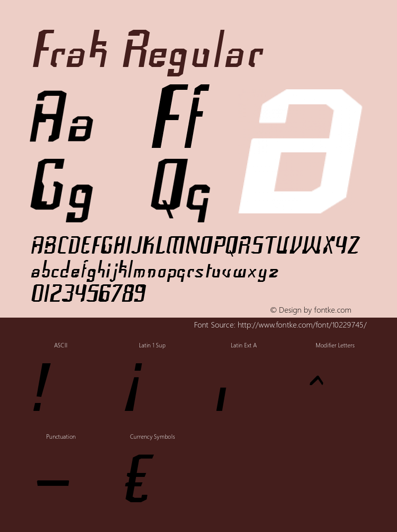 Frak Regular Version 3.000 2004 Font Sample