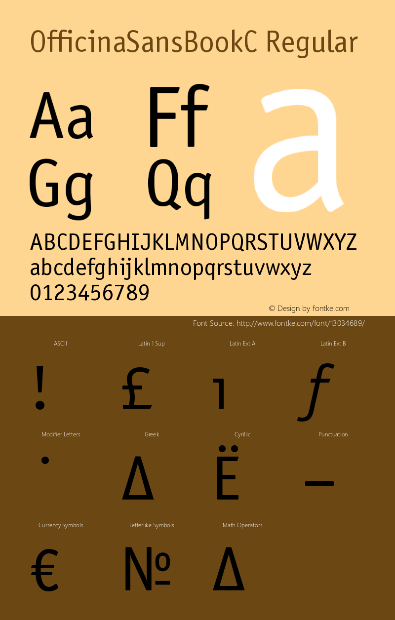 OfficinaSansBookC Regular OTF 1.0;PS 001.000;Core 116;AOCW 1.0 161 Font Sample