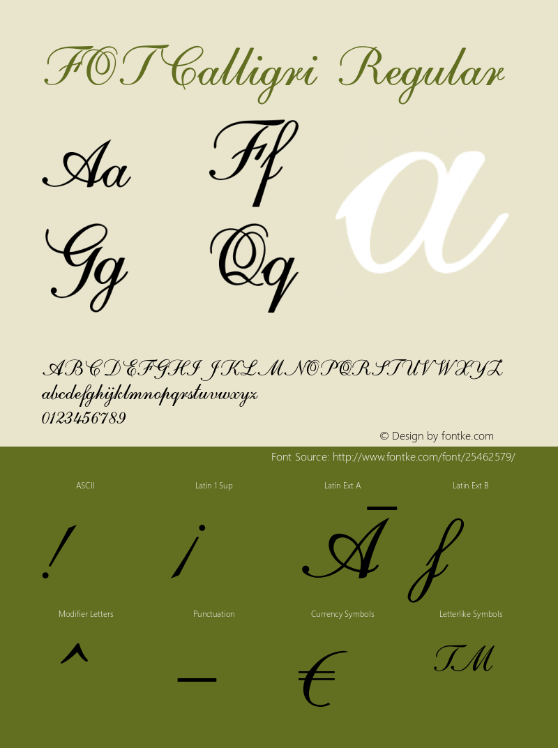 FOTCalligri Version 1.500 Font Sample