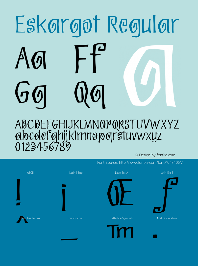 Eskargot Regular 1.0 Font Sample