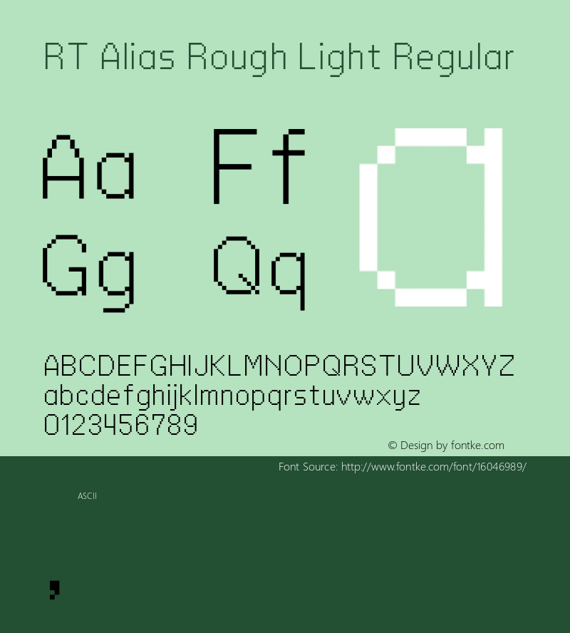 RT Alias Rough Light Regular Version 1.000;PS 001.000;hotconv 1.0.88;makeotf.lib2.5.64775 Font Sample